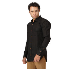 Onyx Linen Shirt - Black