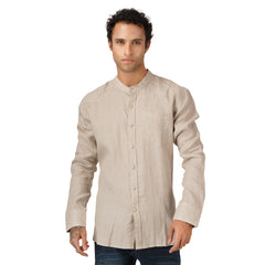 Modi collar Beige Linen shirt