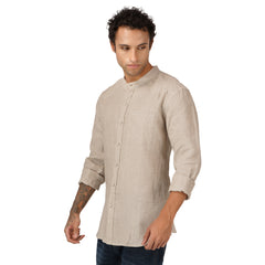 Modi collar Beige Linen shirt