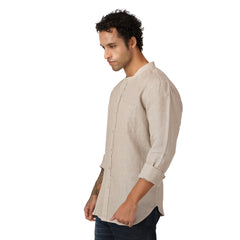 Modi collar Beige Linen shirt