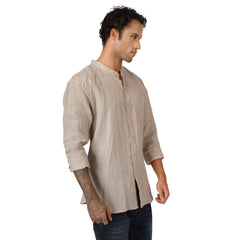 Modi collar Beige Linen shirt