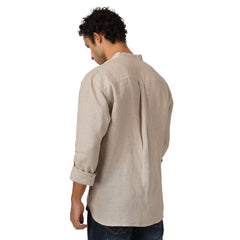 Modi collar Beige Linen shirt