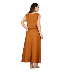 Rustic Earthy Linen Skirt and Top two - piece