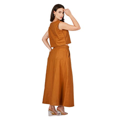 Rustic Earthy Linen Skirt and Top two - piece