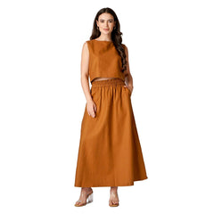 Rustic Earthy Linen Skirt and Top two - piece