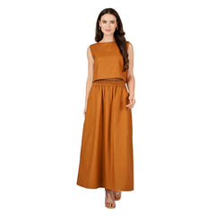 Rustic Earthy Linen Skirt and Top two - piece