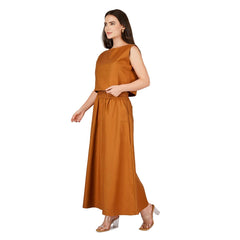 Rustic Earthy Linen Skirt and Top two - piece