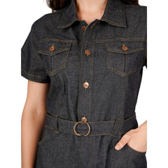 Indigo Belted Denim dress