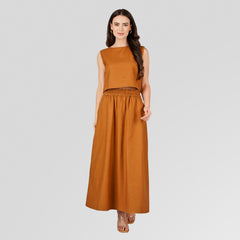 Rustic Earthy Linen Skirt and Top two - piece